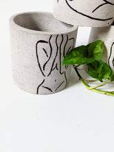 Load image into Gallery viewer, Seconds Sale Handrawn Concrete Planters