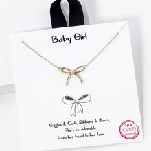 Load image into Gallery viewer, Gold Dipped Girls Bow Charm Necklaces: ONE SIZE / GD