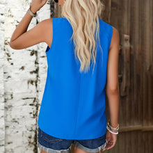 Load image into Gallery viewer, V NECK SOLID COLOR SLEEVELESS CASUAL BLOUSE