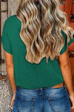 Load image into Gallery viewer, Fall Patch Pocket Rib Knit Short Sleeve Sweater*S-2XL