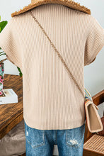 Load image into Gallery viewer, Fall Patch Pocket Rib Knit Short Sleeve Sweater*S-2XL