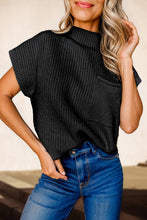 Load image into Gallery viewer, Chic Ribbed Mock Neck Knit Sweater Beige