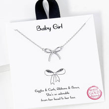 Load image into Gallery viewer, Gold Dipped Girls Bow Charm Necklaces: ONE SIZE / GD