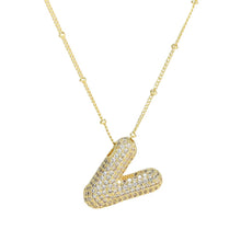 Load image into Gallery viewer, Initial Bubble 18K Gold Necklace