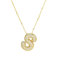 Load image into Gallery viewer, Initial Bubble 18K Gold Necklace