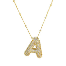 Load image into Gallery viewer, Initial Bubble 18K Gold Necklace