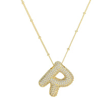 Load image into Gallery viewer, Initial Bubble 18K Gold Necklace