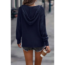 Load image into Gallery viewer, Causal V Neck Loose Fit Hoodie Top: BLACK / M