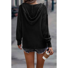 Load image into Gallery viewer, Causal V Neck Loose Fit Hoodie Top: BLACK / M