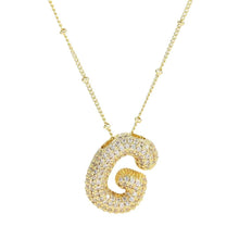 Load image into Gallery viewer, Initial Bubble 18K Gold Necklace