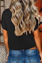 Load image into Gallery viewer, Fall Patch Pocket Rib Knit Short Sleeve Sweater*S-2XL