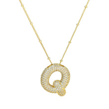 Load image into Gallery viewer, Initial Bubble 18K Gold Necklace