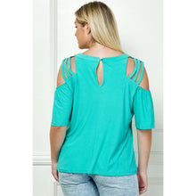 Load image into Gallery viewer, PLUS SIZE CAGE COLD SHOULDER TOP pink