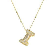 Load image into Gallery viewer, Initial Bubble 18K Gold Necklace