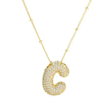 Load image into Gallery viewer, Initial Bubble 18K Gold Necklace