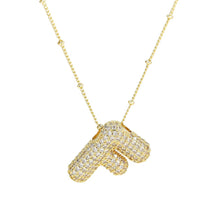 Load image into Gallery viewer, Initial Bubble 18K Gold Necklace