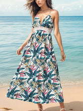 Load image into Gallery viewer, Plant Print Camisole Holiday Dress: White