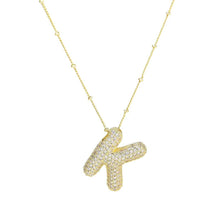 Load image into Gallery viewer, Initial Bubble 18K Gold Necklace
