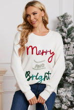 Load image into Gallery viewer, Tinsel Merry and Bright Graphic Christmas Sweater