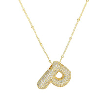 Load image into Gallery viewer, Initial Bubble 18K Gold Necklace