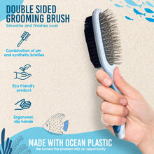 Load image into Gallery viewer, Ocean Plastic by PT Double-Sided Oval Pet Grooming Brush