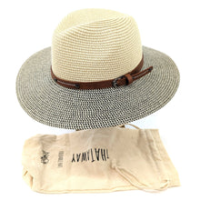 Load image into Gallery viewer, Folding Panama Travel Hat - Mottled/Natural with Belt
