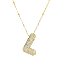 Load image into Gallery viewer, Initial Bubble 18K Gold Necklace