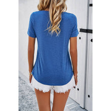 Load image into Gallery viewer, Solid Short Sleeves Loose Fit Cut Out Shirt: WHITE / M