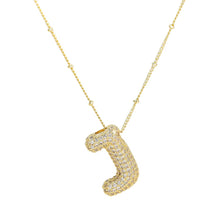 Load image into Gallery viewer, Initial Bubble 18K Gold Necklace
