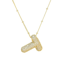 Load image into Gallery viewer, Initial Bubble 18K Gold Necklace