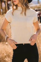 Load image into Gallery viewer, Fall Patch Pocket Rib Knit Short Sleeve Sweater*S-2XL