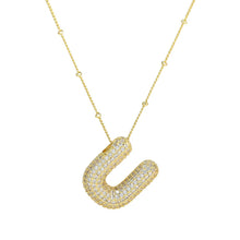 Load image into Gallery viewer, Initial Bubble 18K Gold Necklace