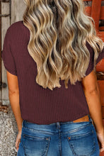 Load image into Gallery viewer, Fall Patch Pocket Rib Knit Short Sleeve Sweater*S-2XL