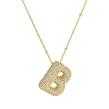 Load image into Gallery viewer, Initial Bubble 18K Gold Necklace