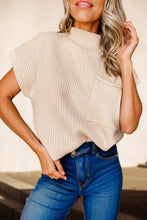 Load image into Gallery viewer, Chic Ribbed Mock Neck Knit Sweater Beige