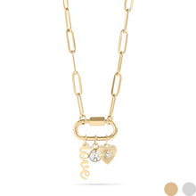 Load image into Gallery viewer, 18K Gold Stainless Steel Carabiner Love Charm Paperclip Necklace