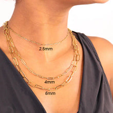 Load image into Gallery viewer, 18K Gold Stainless Steel Paperclip Chain Necklace