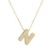 Load image into Gallery viewer, Initial Bubble 18K Gold Necklace