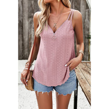 Load image into Gallery viewer, Half Zipper Deep V Neck Hollow Out Solid Top: MAUVE / L