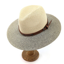 Load image into Gallery viewer, Folding Panama Travel Hat - Mottled/Natural with Belt