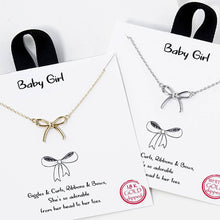 Load image into Gallery viewer, Gold Dipped Girls Bow Charm Necklaces: ONE SIZE / GD