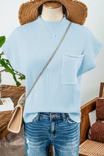 Load image into Gallery viewer, Fall Patch Pocket Rib Knit Short Sleeve Sweater*S-2XL