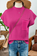 Load image into Gallery viewer, Fall Patch Pocket Rib Knit Short Sleeve Sweater*S-2XL