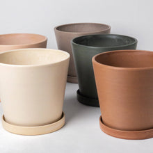 Load image into Gallery viewer, 7" Tapered Signature Planter Pot & Saucer Terracotta