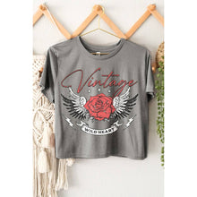 Load image into Gallery viewer, VINTAGE WILD HEART GRAPHIC CROP TOP
