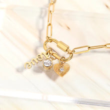 Load image into Gallery viewer, 18K Gold Stainless Steel Carabiner Love Charm Paperclip Necklace