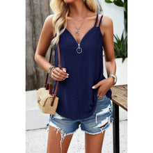 Load image into Gallery viewer, Half Zipper Deep V Neck Hollow Out Solid Top: MAUVE / L