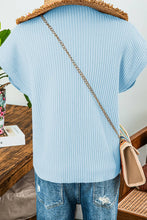 Load image into Gallery viewer, Fall Patch Pocket Rib Knit Short Sleeve Sweater*S-2XL