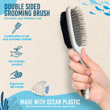 Load image into Gallery viewer, Ocean Plastic by PT Double-Sided Oval Pet Grooming Brush