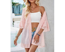 Load image into Gallery viewer, Open Front Drape See Through Cardigan: BEIGE